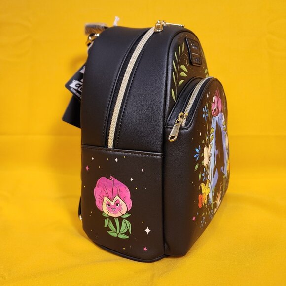 Loungefly Disney Alice In Wonderland Cameo Mini Backpack Glow In Dark Black NEW - Picture 4 of 12